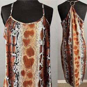 Stylish Snake Print Midi Dress